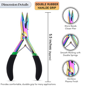 Outils d'extension de cheveux avec logo personnalisé Pince à perles pour enlever et perler Pince à boucles et crochets de coiffure en acier inoxydable avec outil de coiffage - Product Image 4