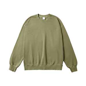Sweat-shirt décontracté pour homme, coupe oversize, 100 % coton molletonné, col rond, pull long, broderie, motif imprimé hiver, uni - Product Image 5