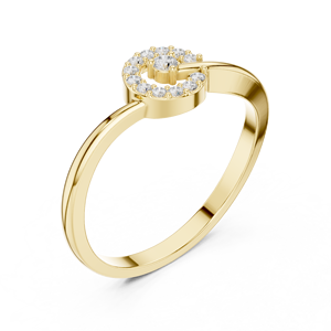 Custom Yellow Gold Diamond Spiral <b>Circle</b> <b>Ring</b> for Women Minimalist Round Open Band Promise Fine Jewelry Gift - Product Image 4