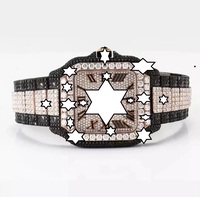 Montre mécanique de luxe pour homme, style Hip Hop, entièrement sertie de pierres, en or rose et moissanite, chiffres romains carrés