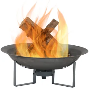 Handmade Stainless Steel Fire Pit <b>BBQ</b> Gas Outdoor Garden Decor <b>Large</b> Scale Heating Bowl - Product Image 2