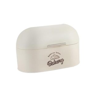 Caja de Pan Metálica Color Crema con Tapa Abatible, Contenedor de Almacenamiento de Pan Retro para Cocina - Product Image 2
