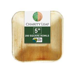 Ciotola Quadrata Monouso in Foglia di Palma Naturale da 5 Pollici - Product Image 6