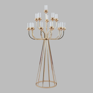 High Quality Large 13 Arm <b>Black</b> Metal Floor <b>Candelabra</b> Hurricane Candle Holder Stand for Hotel Lobby & Restaurant Decor - Product Image 5
