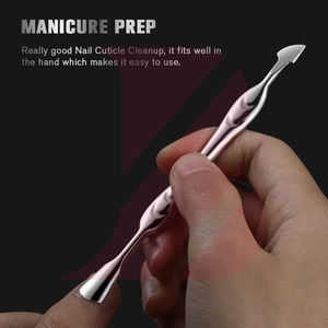 Pousse-cuticules et dissolvant de vernis gel double usage, outil à cuticules en acier inoxydable de qualité supérieure pour manucure et pédicure - Product Image 3