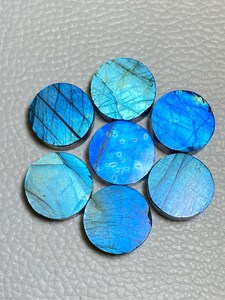 Cabujón Redondo de Labradorita Azul Natural, Piedra Preciosa con Reverso Plano de 5-30 mm, Piedra Suelta Pulida Brillante para Fabricación de Joyas, Kit de Bricolaje - Product Image 5