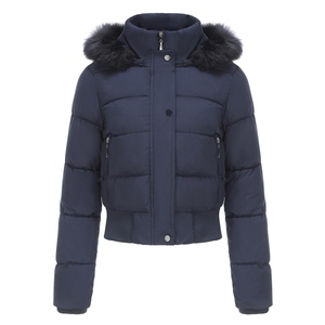 Chaqueta Acolchada Negra para Mujer, con Capucha, Manga Larga, Abrigo de Invierno, Resistente al Viento, Aislamiento Estándar, Cierre de Cremallera, Largo Regular, Poliéster - Product Image 2