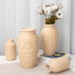 Florero de madera hecho a mano para decoración elegante del hogar y uso de arreglos florales de La India a los mejores precios - Product Image 4