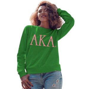 Green Crewneck <b>Sweatshirt</b> with <b>Pink</b> Letter Graphic Long Sleeve Cotton Fleece Casual Women's Pullover Winter <b>Sweatshirt</b> Top Wear - Product Image 6