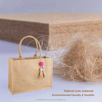 Bolsa de Mano Exclusiva JF de Yute y Lona, Ecológica, Moderna, Resistente, Plegable, Impermeable, para la Playa, Compras, Picnic, Viajes, Regalo para Mujer