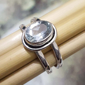 Wholesale 925 Sterling Silver Double Band <b>Ring</b> Fine Original Oval Cut Genuine <b>Green</b> <b>Amethyst</b> High Quality Minimalist Design - Product Image 2