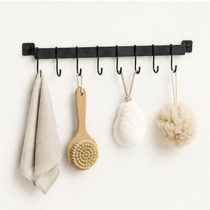 Heavy Duty Wall Mounted Sliding <b>Hook</b> Rack Stainless Steel <b>Kitchen</b> Utensil Hanger & Bathroom Towel Organizer Multipurpose - Product Image 4