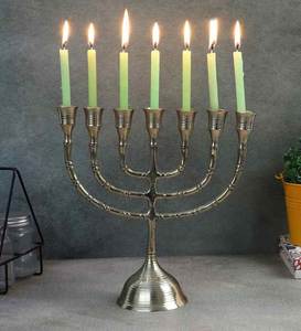 Authentic Menorah Candle Holders Traditional Festival Religious Decoration Premium Handmade Metal <b>Table</b> Display Home Collection - Product Image 1