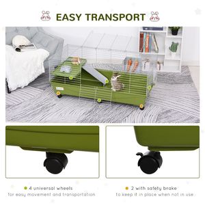 Jaula para Animales Pequeños de 47 Pulgadas para Chinchillas y Cobayas, Casa para Mascotas con Plataforma, Rampa, Plato para Comida, Ruedas y Botella de Agua - Product Image 4