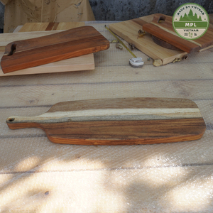 Tabla de cortar de madera de acacia negra con borde vivo sólido personalizado con mango-Accesorio de cocina moderno ecológico, disponible en tamaño pequeño - Product Image 2