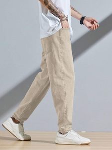 Jeans de Mezclilla para Hombre, Corte Recto, Cintura Media, Estilo Casual Vintage, Color Beige, Corte Regular, Ecológicos, Lavados, 100% Algodón - Product Image 1