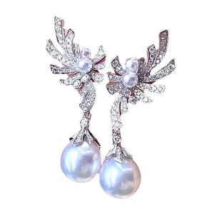 Fabricant en gros, boucles d'oreilles pendantes en perles de Zhuji naturelles dorées de 11-12 mm, exquises, assorties à de l'argent 925 - Product Image 5