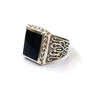 High Grade <b>Black</b> Onyx Vintage 925 Silver Unisex Statement <b>Ring</b> Everyday Wear Perfect Occasional Gift - Product Image 2