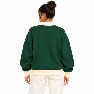Sudadera de cuello alto para mujer, informal, de forro polar suave, cálida, de manga larga, estilo urbano, con insignia personalizada - Product Image 3