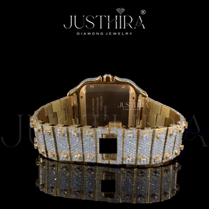 Montre JUSTHIRA pour homme, luxe, sport, affaires, bracelet en acier inoxydable, mouvement à quartz, calibre ETA, cadran carré 41 mm, meilleur prix - Product Image 2