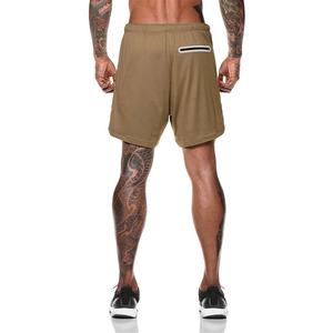 Producto Popular: Pantalones Cortos Deportivos Casuales para Hombre, de Doble Capa, para Correr, Gimnasio, Entrenamiento, Secado Rápido, Anti-UV, 100% Poliéster - Product Image 2