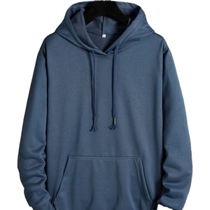 Sweat-shirt à capuche zippé pour homme Cu Men's, bleu marine, manches classiques, logo brodé sur le devant, couleur unie, respirant, en polaire lavée - Product Image 2