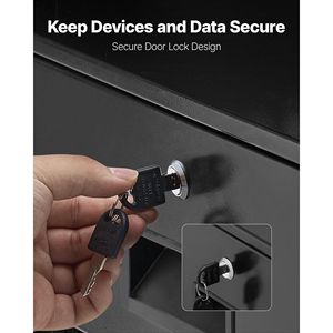 50 Lbs Max Load-Bearing <b>Lockable</b> 4U Rack Mount <b>Drawer</b> Sliding Cable Management Hole Case Server Cabinet Organizer - Product Image 5