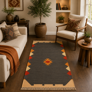 Handmade Kilim Rug Traditional Style Handmade <b>Wool</b> Carpet Artisan <b>Crafted</b> Vintage Home Decor Area Rug - Product Image 1