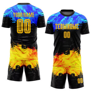 Uniforme de football au design unique pour hommes, manches courtes, logo personnalisé imprimé, nom de l'équipe, 100% polyester, léger - Product Image 6