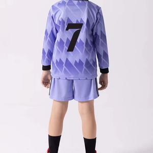 Maillot de football à manches longues pour homme, numéro 7, imprimé géométrique violet, polyester respirant, uniforme pour adultes - Product Image 6