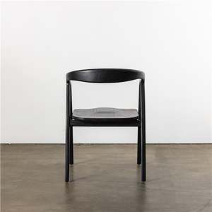 Fauteuil de salle à manger en teck massif de qualité supérieure, cadre incurvé moderne, rembourrage écologique, mobilier durable pour l'hôtellerie - Product Image 3