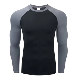 Hauts de sport de compression MMA personnalisés pour hommes à manches longues, séchage rapide, protection solaire, respirants, marque personnalisée - Product Image 1