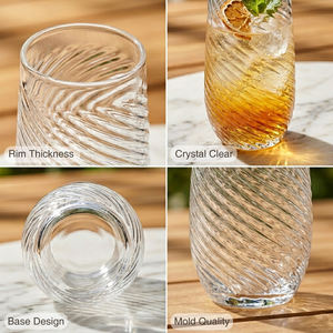 [Holar] Taiwan Made Swirl Design Shatterproof 10oz <b>Plastic</b> Ribbed Champagne <b>Flutes</b> for Bars Restaurant Party - Product Image 4