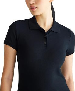 <b>Women's</b> Black Short Sleeve for Shirt Solid Color Breathable <b>Compressed</b> Jersey Quick Dry Knitted Casual Sport <b>Top</b> - Product Image 2