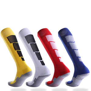 High Quality Custom Design Men's Sport <b>Socks</b> Breathable Non-Slip Terry Basketball Football Soccer Trampoline-Long Logo Grip - Product Image 1