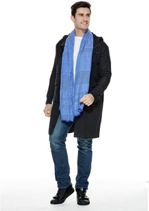 Bufanda silenciador de Cachemira de doble cara con diseño escocés de estilo europeo para hombre - Product Image 4