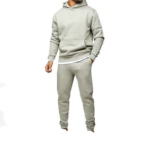 Vêtements pour hommes, survêtement à capuche, couleur unie, coupe décontractée, avec poches latérales, vêtements d'automne, 100% coton respirant - Product Image 1