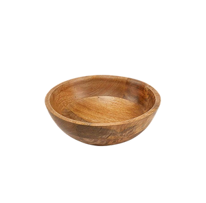 Wooden Bowl Minimalist Design Natural Wood Finish Food Serving Bowl For Dining <b>Table</b> Salad Fruit <b>Storage</b> Wooden Bowl - Product Image 5