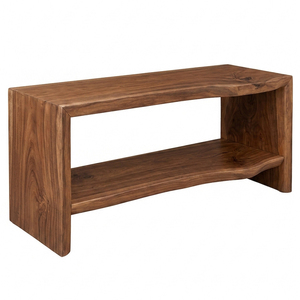 Mesa Consola Rústica Arvena de Primera Calidad con Borde Natural, Estante con Superficie de Madera, Diseño Moderno, Muebles para Sala de Estar, Uso en Vestíbulos de Hotel, Venta al Por Mayor B2B - Product Image 3