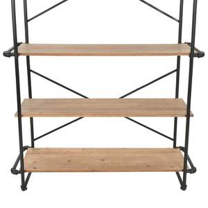 Solid Firwood & Steel 47.2"x16.5"x70.8" <b>Bookcase</b> & Bookshelf - Product Image 6