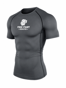 T-shirt de compression à manches courtes pour homme Free Fight Industry, noir, séchage rapide - Product Image 3