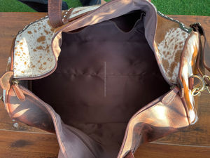 กระเป๋าหนังแท้ขนาดใหญ่สำหรับเดินทางกระเป๋าหนังใบใหญ่กระเป๋าเดินทางสไตล์โบฮีเมียนกระเป๋าแบบตะวันตกของ aztec - Product Image 5