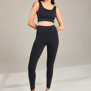 High Waisted Seamless Yoga <b>Leggings</b> Women Full Length Solid Black Stretch Pant Elastic Waist Workout Fitness Pants <b>tummy</b> <b>control</b> - Product Image 4