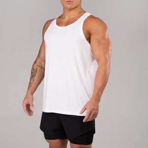 Camisetas sin mangas ligeras elásticas en cuatro direcciones para hombre, ajuste ceñido, ropa deportiva, poliéster y elastano, tipo stringer - Product Image 4