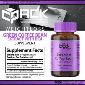 Vente exclusive - Qualité supérieure - Meilleures ventes - Fabriqué aux États-Unis - Étiquetage privé - Complément alimentaire à base de grains de café vert - Capsules - 60 - Product Image 3