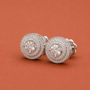 Cluster Moissanite Diamond <b>Stud</b> <b>Earrings</b> <b>for</b> <b>Women</b> in 925 Sterling <b>Silver</b> Elegant Round and Classic Design - Product Image 3