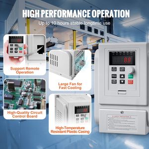 Variateur de fréquence VFD 2,2 kW 10 A 3 CV pour le contrôle de vitesse des moteurs triphasés, variateurs de fréquence à haute efficacité - Product Image 4