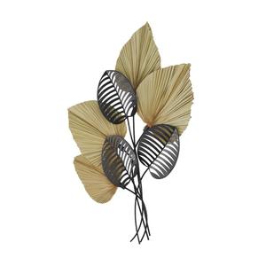 Decoración de pared metálica con diseño clásico de hojas, perfecta para pasillos o entradas, y para decoración de cocinas, procedente de la India. - Product Image 4