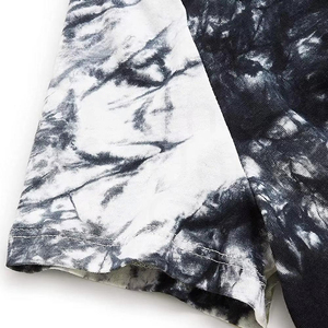<b>Men's</b> <b>Tie</b>-Dye Short Sleeve O-Neck T-Shirt Casual Knitted Regular Fit Print Pattern White <b>Black</b> - Product Image 6