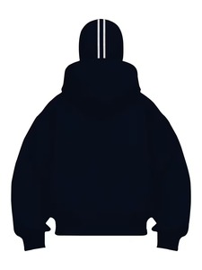 Mens Black Zip Up <b>Hoodie</b> Full Face Cover Balaclava <b>White</b> Striped Sleeve Oversized Streetwear Hooded Jacket Y2K Hip Hop <b>Hoodie</b> - Product Image 2